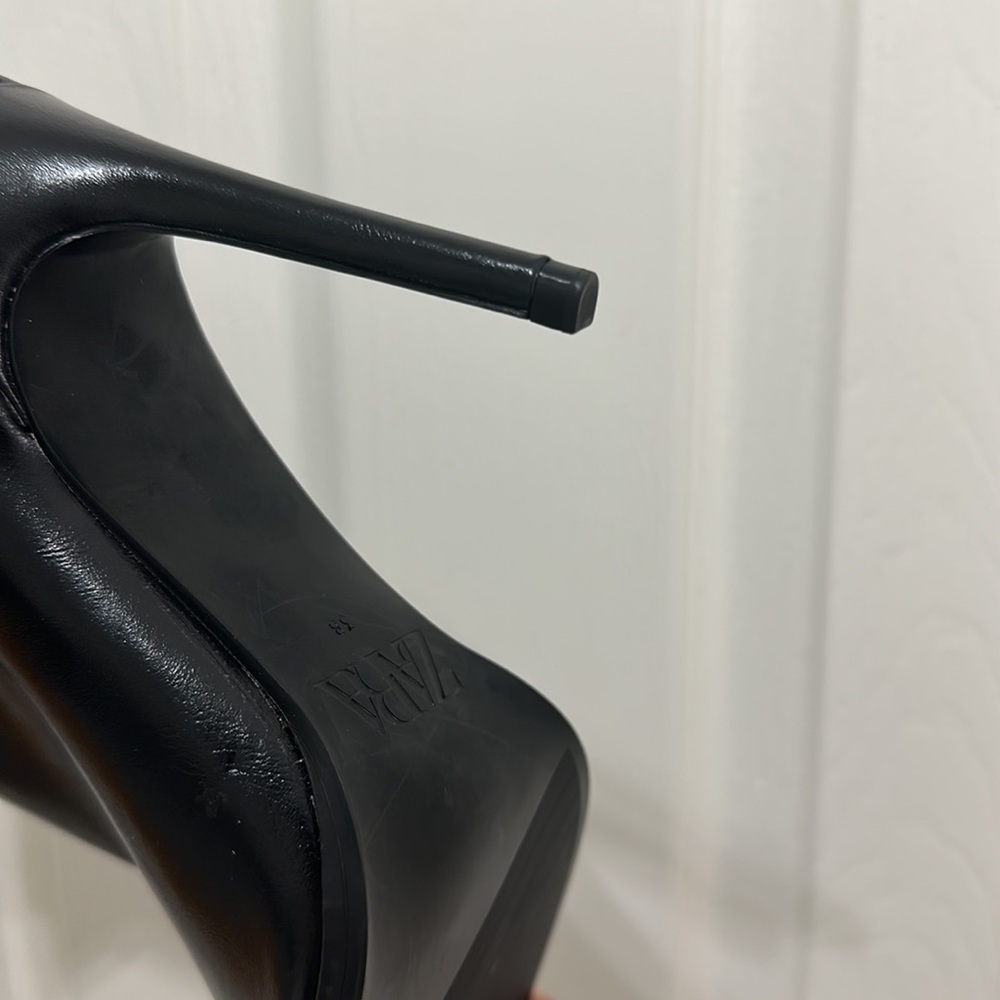 Zara Leather Rhinestone Booties - Picture 6 of 6